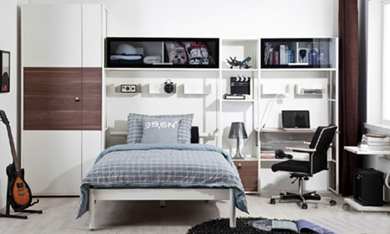 书柜衣柜一体化组合设计 独具创意节省空间-中华衣柜网