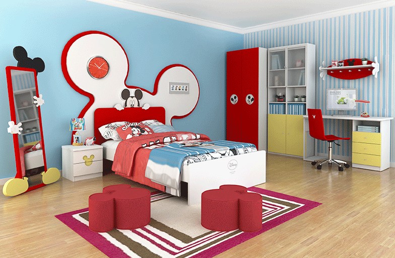 红色儿童衣柜设计图 小房间拥有大趣味