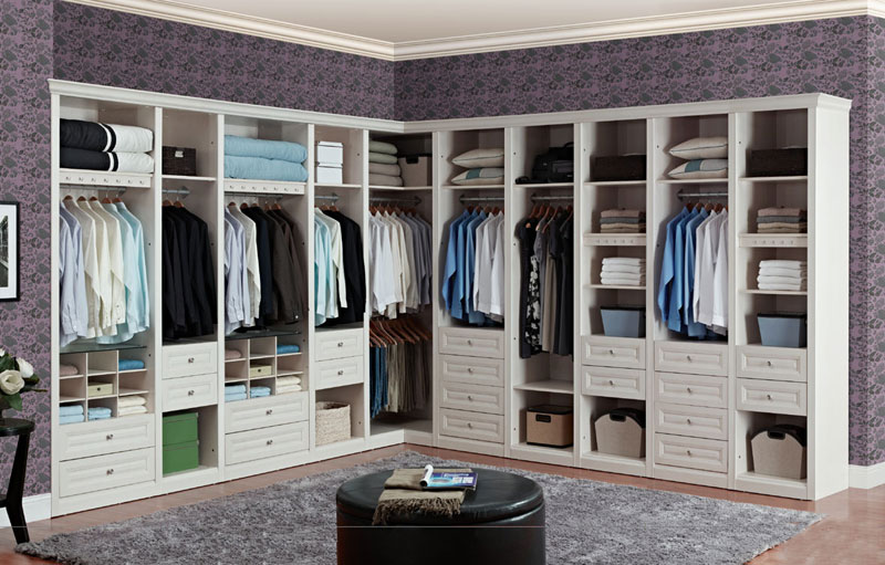 欧式风格转角衣柜效果图 开放式衣帽间设计图